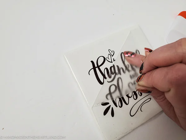 DIY Ceramic Tile Coasters with Vinyl Lettering - Handmade in the Heartland